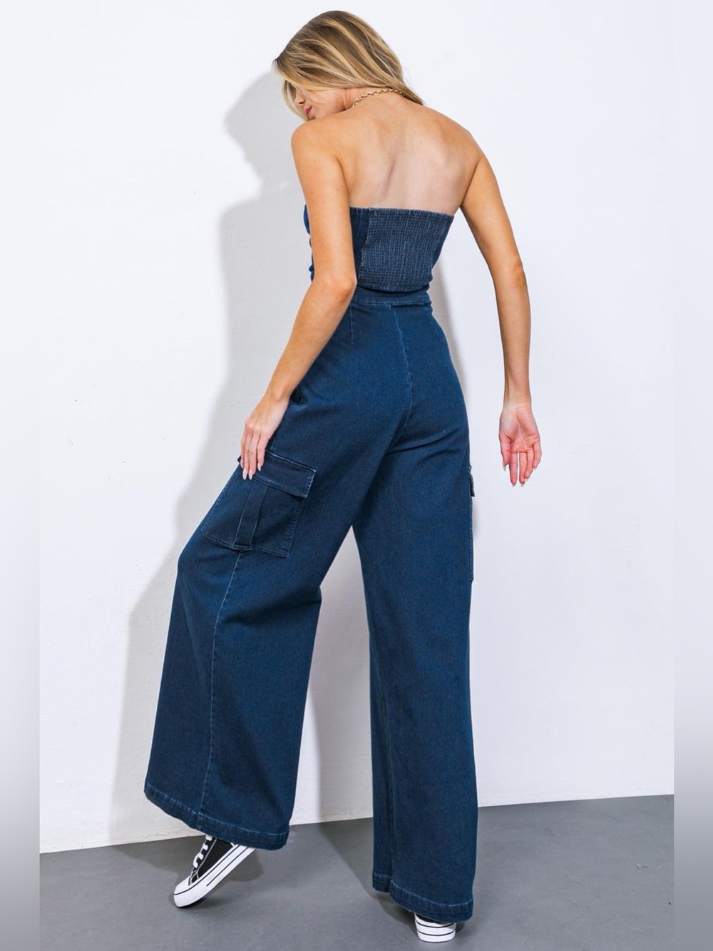 Flying Tomato Good Together Denim Jumpsuit Small - Picture 12 of 13